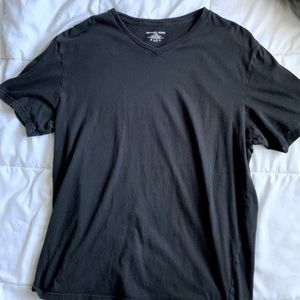 Michael Kors Black V Neck Tee L Cotton